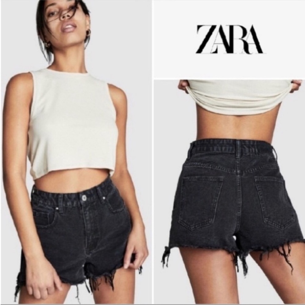 Zara black cutoff jean shorts size 4